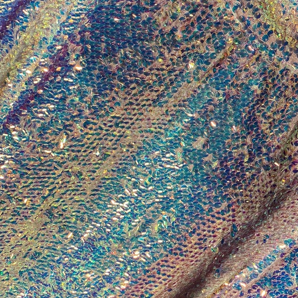 FREE PEOPLE - blouse: l/s w translucent sequins, lined, cowl draped rear - XL - Picture 12 of 16